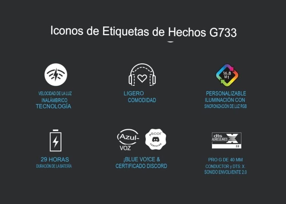 Diadema Gamer Logitech G733 Inalambrico - Imagen 4
