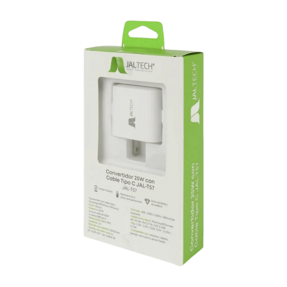 Cargador Jaltech 25w Con Cable Tipo C Jal T57 - Imagen 5