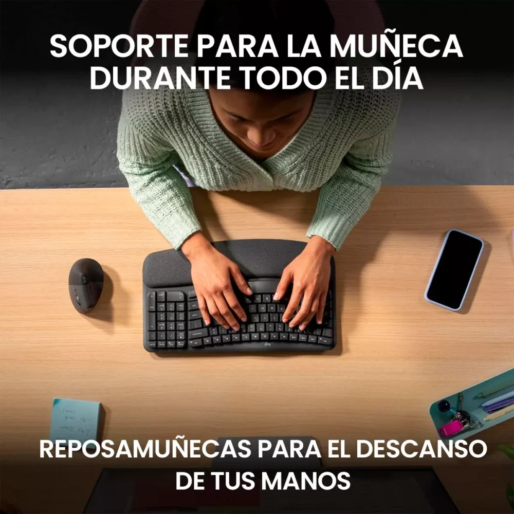 Teclado Ergonomico Inalambrico Logitech Wave Keys - Imagen 6