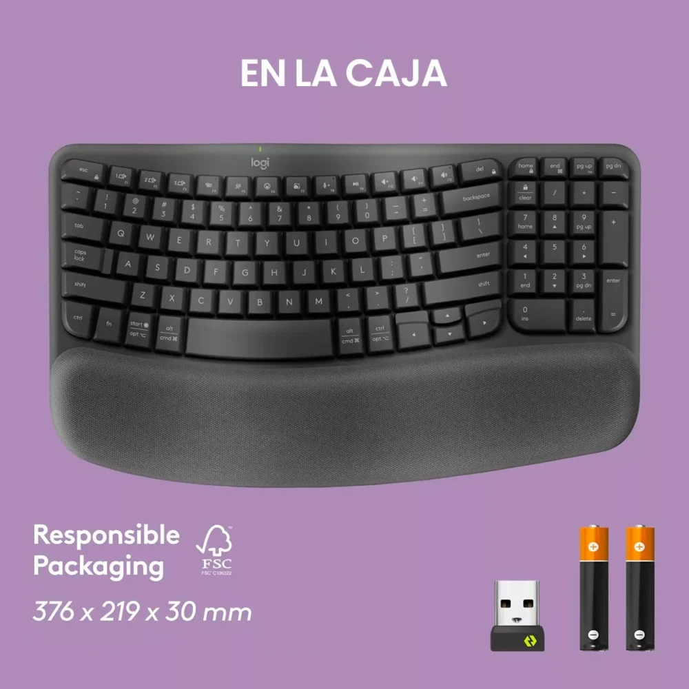 Teclado Ergonomico Inalambrico Logitech Wave Keys - Imagen 2
