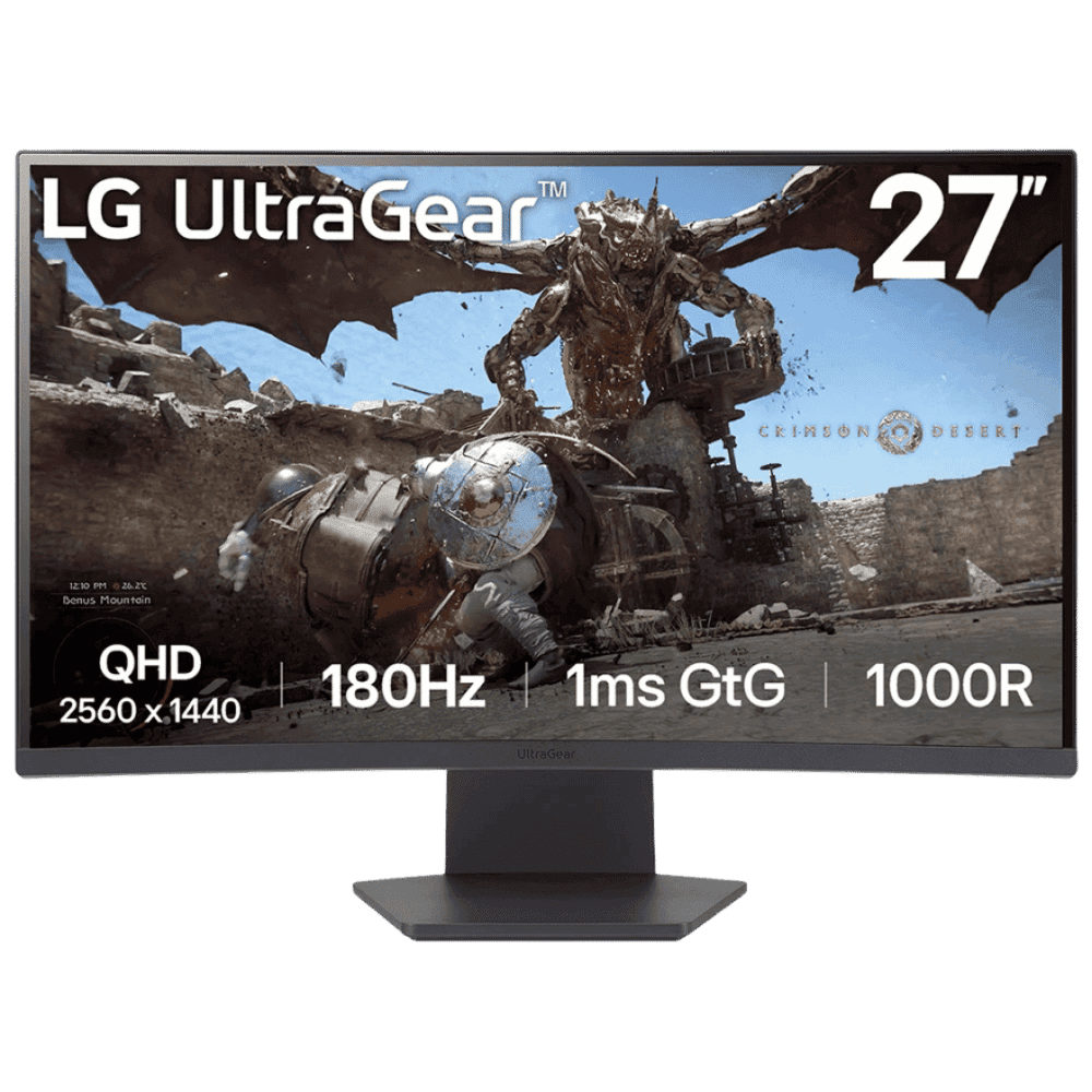Monitor Curvo Gamer LG 27" UltraGear QHD VA 180Hz 1ms (GTG) 27GS60QC-B